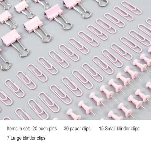 OANGO Binder Clips, Push Pins, Paper Clips Combo Set | Large & Small Stationery Kit for Office, School & Home Supplies | Random Colors - Image 4