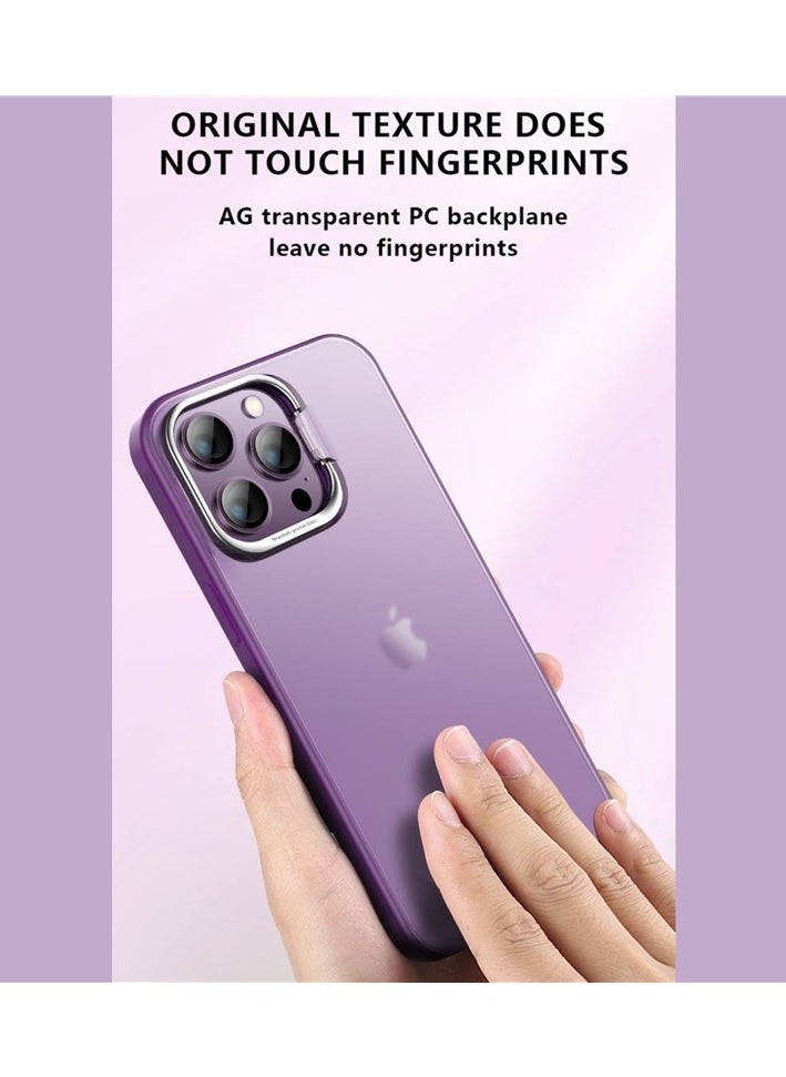 X-level - X-LEVEL For iPhone 15 Pro Max Impression Series [Built-in Camera Ring Stand], Slim Lightweight Anti-Fingerprint Matte Finish Coating - Dark Purple Color - Image 1