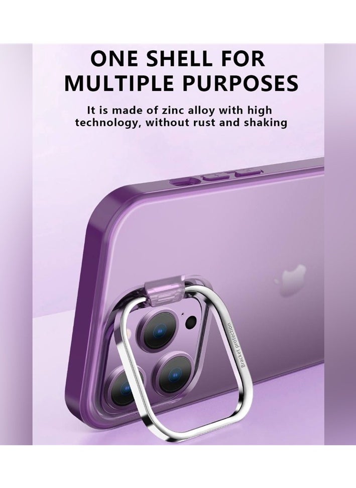 X-level - X-LEVEL For iPhone 15 Pro Max Impression Series [Built-in Camera Ring Stand], Slim Lightweight Anti-Fingerprint Matte Finish Coating - Dark Purple Color - Image 1
