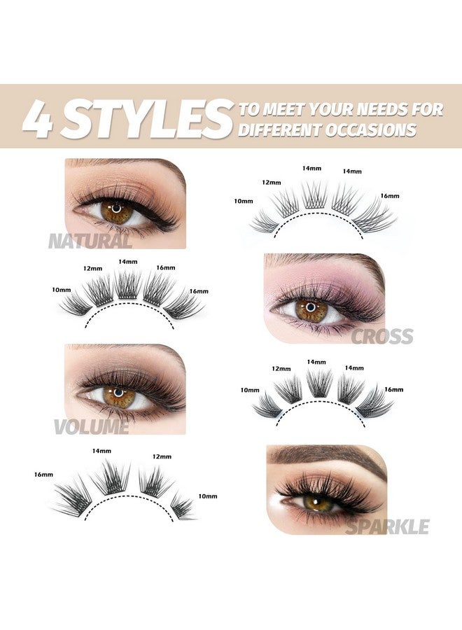 EASITENSION Diy Eyelash Extension Lash Clusters 120 Clusters False Eyelash 3D Effect Individual Natural Lashes Set At Home Eyelash Extension Kit Lashes Pack Sparkle Mixed - Image 2