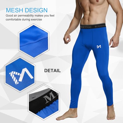 MEETYOO mens for Men, Cool Dry Sports Workout Running Tights Leggings Compression Pants, 3pcs-d, Medium - Image 4