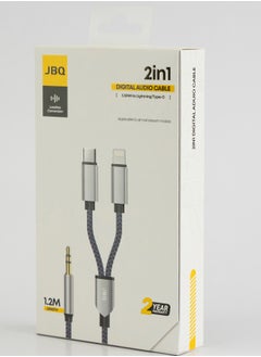 JBQ 2 in 1 Digital Audio Auxiliary Cable For Type C, Compatible With iPhone 1.2M  - Image 4