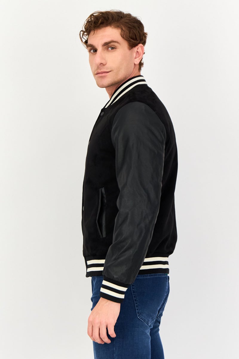 Celio Men Plain Bomber Jacket, Black - Image 2
