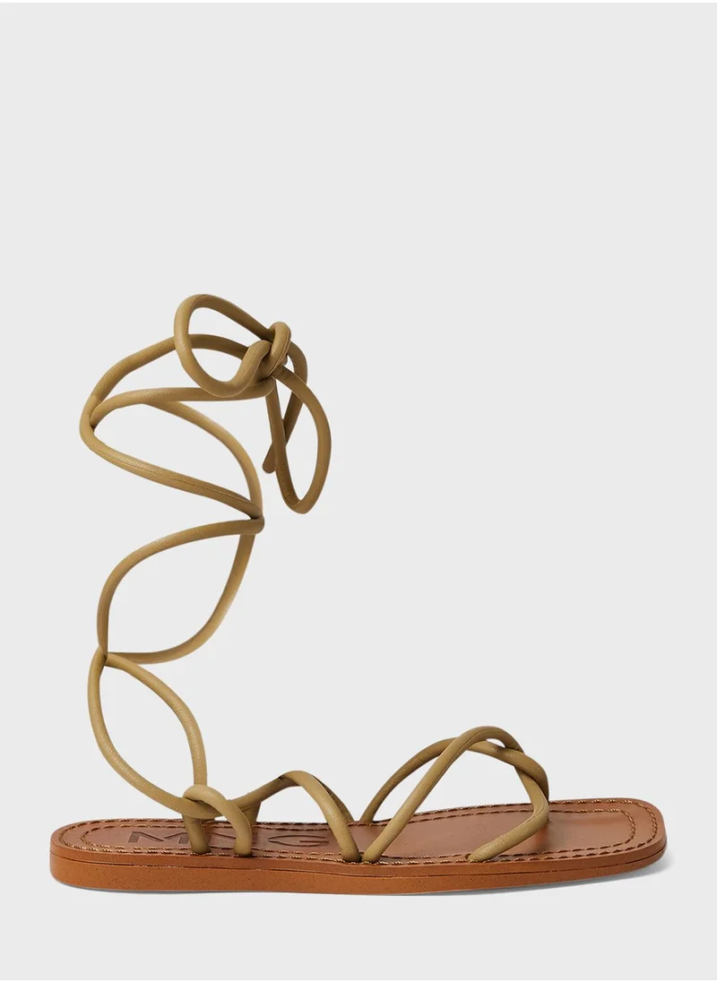 مانجو Faux Leather Strappy Sandals