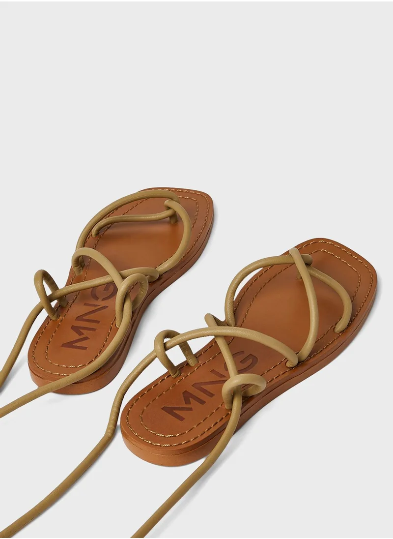 مانجو Faux Leather Strappy Sandals
