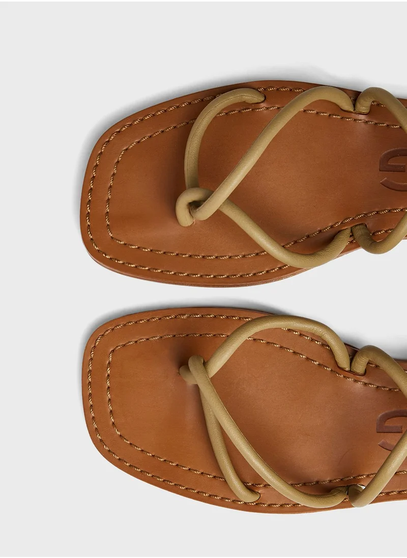 مانجو Faux Leather Strappy Sandals