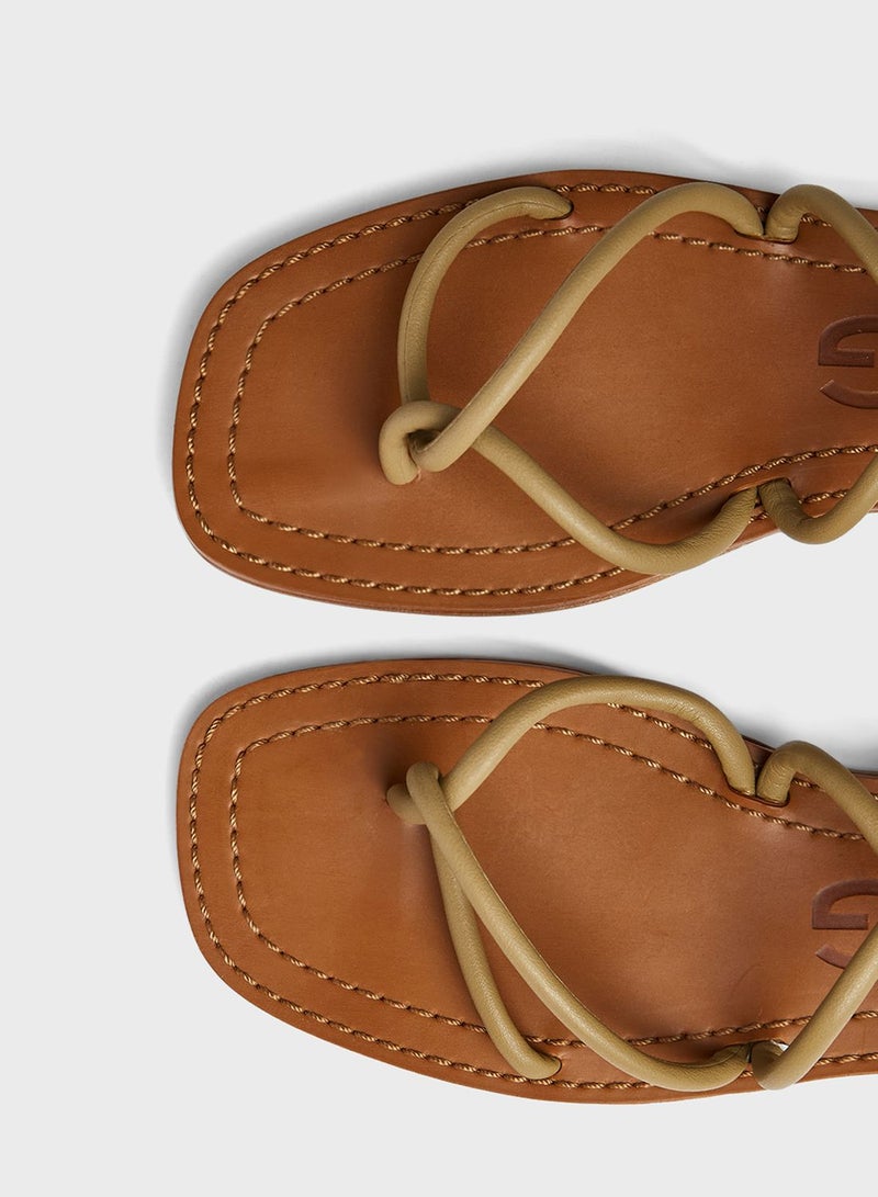 Faux Leather Strappy Sandals