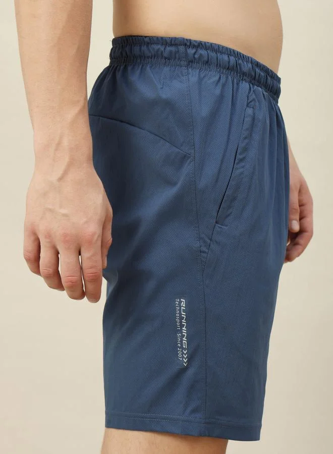 Technosport Technosport Men Plain Blue Shorts with Zip Pocket