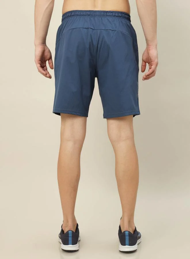 Technosport Technosport Men Plain Blue Shorts with Zip Pocket