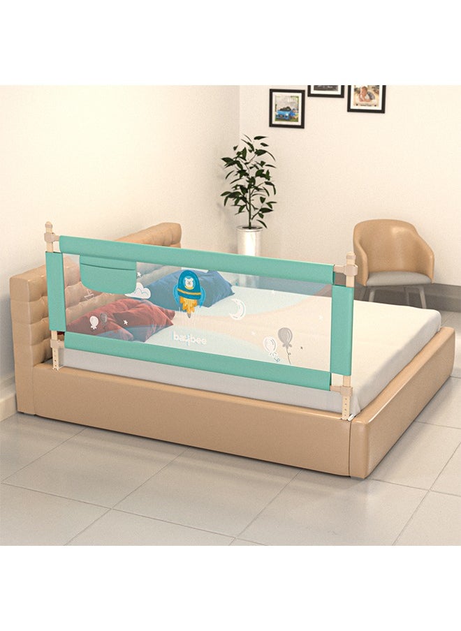 BAYBEE BAYBEE 180x63cm Baby Bed Rail Guard for Baby Toddlers Safety, Portable Kids Bedrail Safeguard Bed Fence Barrier with Adjustable Height Foldable Single Side Bed Protector for Newborn Baby Falling Green  - Image 1