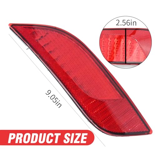 Saihisday Bumper Reflector light Rear Drive Left Side Replacement for Compass Jeep 20172021 Rear Bumper Reflector Red Lights Left Side Replace for 55112679AACH1184106 - Image 3