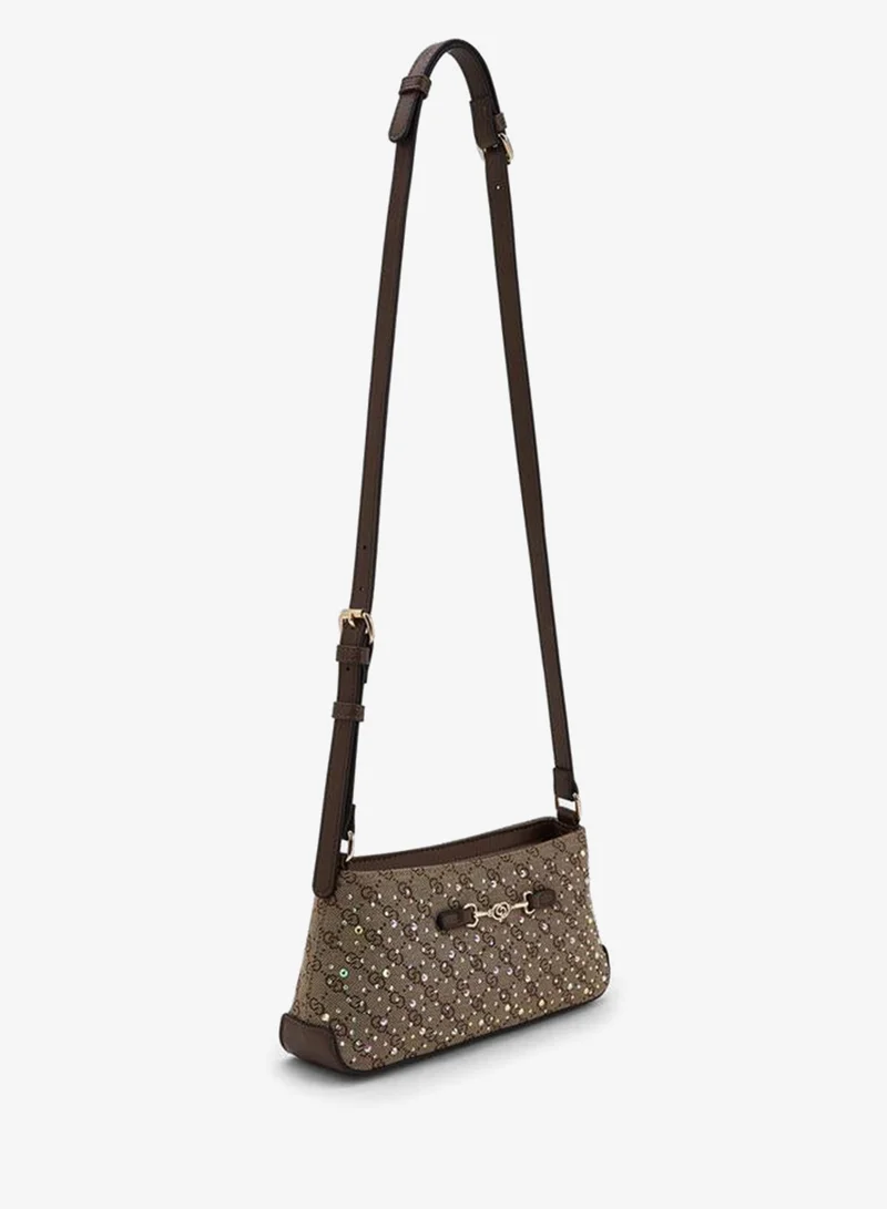 سيليست Diamante Embellished Crossbody Bag With Zip Closure Ramadan Collections
