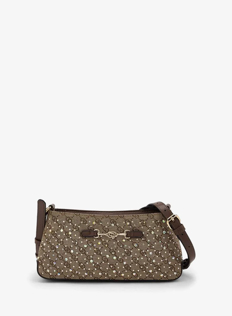 سيليست Diamante Embellished Crossbody Bag With Zip Closure Ramadan Collections