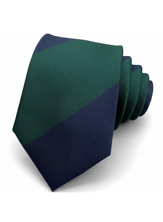 Zoferno Classico Men’s Striped (Rep) Tie – 8 cm Wide Formal Necktie – Microfiber Silk-Feel Business Tie with Luxury Gift Box (Blue/Green) - Image 1