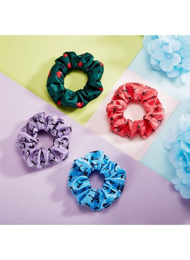WILLBOND 8 Pieces Gymnastics Hair Scrunchies Velvet Gymnastics Hair Elastics Gymnastics Hair Ties Gymnastics Hair Accessories for Gymnast Women Girls (Multiple Color)  - Image 3