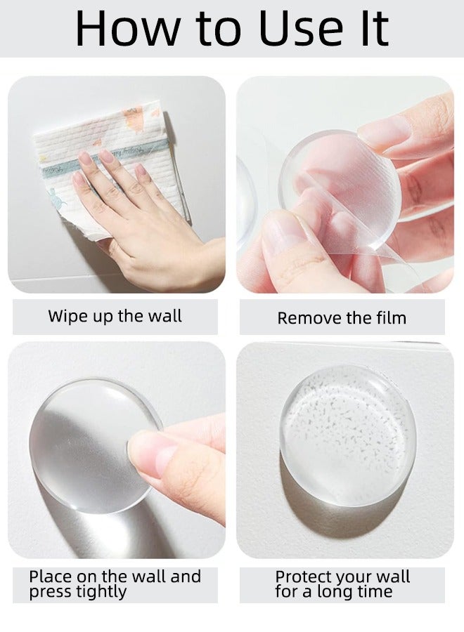 Round Door Stopper with Strong Self-Adhesive Backing, Reusable Silicone Wall Cabinet Door Protector, Noise Reduction, 6pcs - Image 2