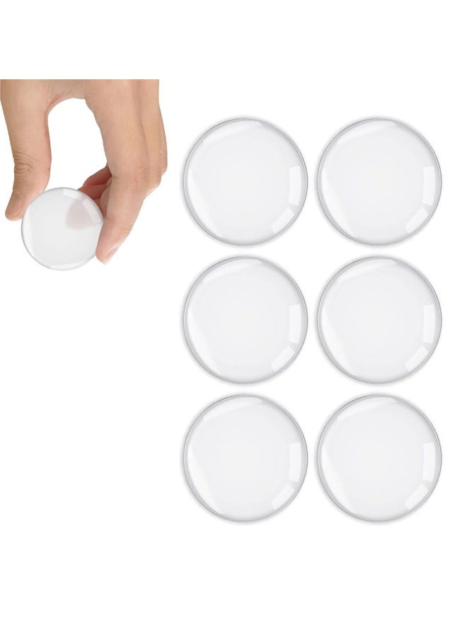 Round Door Stopper with Strong Self-Adhesive Backing, Reusable Silicone Wall Cabinet Door Protector, Noise Reduction, 6pcs - Image 1