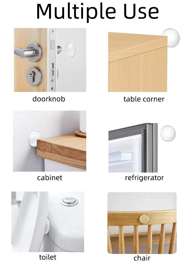 Round Door Stopper with Strong Self-Adhesive Backing, Reusable Silicone Wall Cabinet Door Protector, Noise Reduction, 6pcs - Image 4