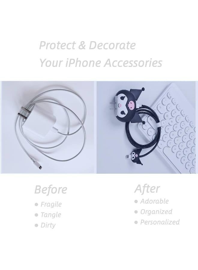 3D Cartoon Series Slim Charger Protector Compatible with iPhone 18W 20W Fast Charging Cable Protector Cover Data Cable Protector - Image 4