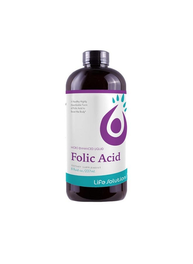 Life Solutions Folic Acid  Professionally Formulated  Completely Natural  Liquid Dietary Supplement  8 Fl Oz - Image 2