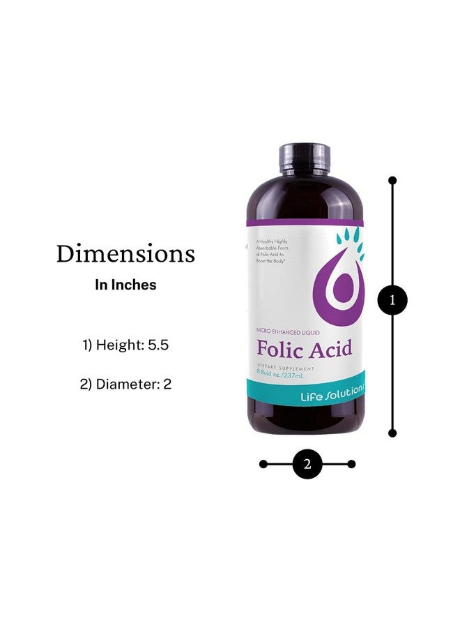 Life Solutions Folic Acid  Professionally Formulated  Completely Natural  Liquid Dietary Supplement  8 Fl Oz - Image 5