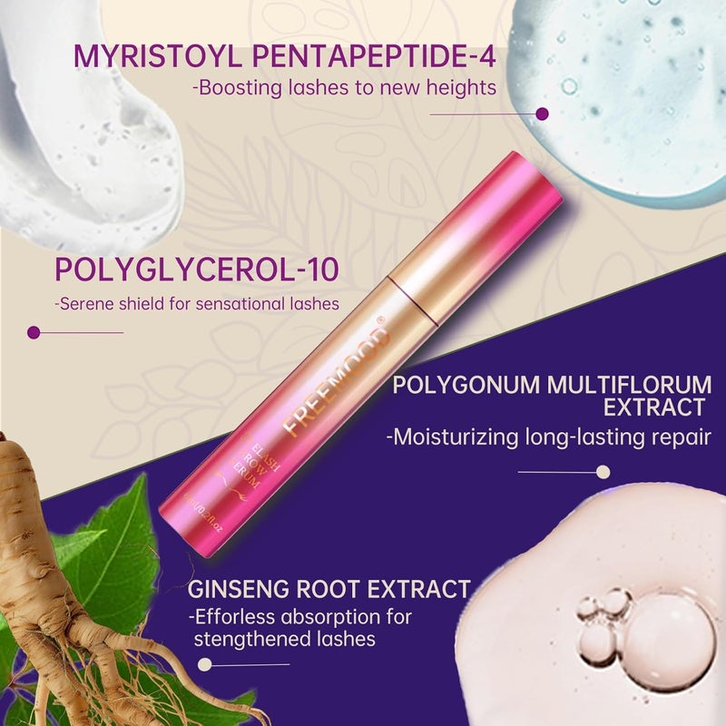 FREEMOOD Eyelash Growth Serum2In1 Lash and Eyebrows Booster For Fuller Thicker Grow Luscious with Brow Enhancer 020 floz6ml 2 PCS - Image 3
