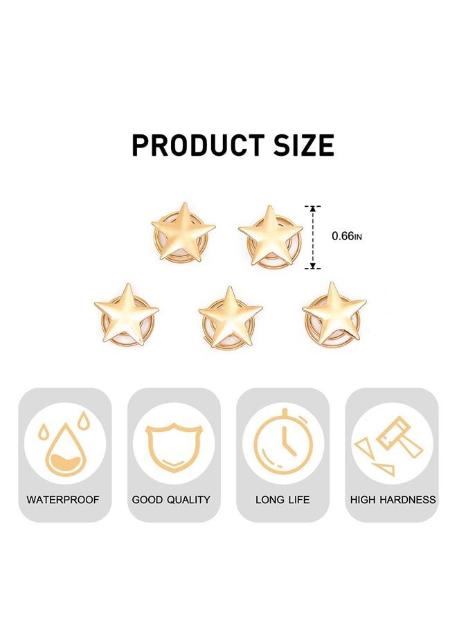 Yean مشابك شعر نجمة دبابيس شعر ذهبية 5 عبوات إكسسوارات مكياج للر女性 والفتيات (ذهبي) - Image 5