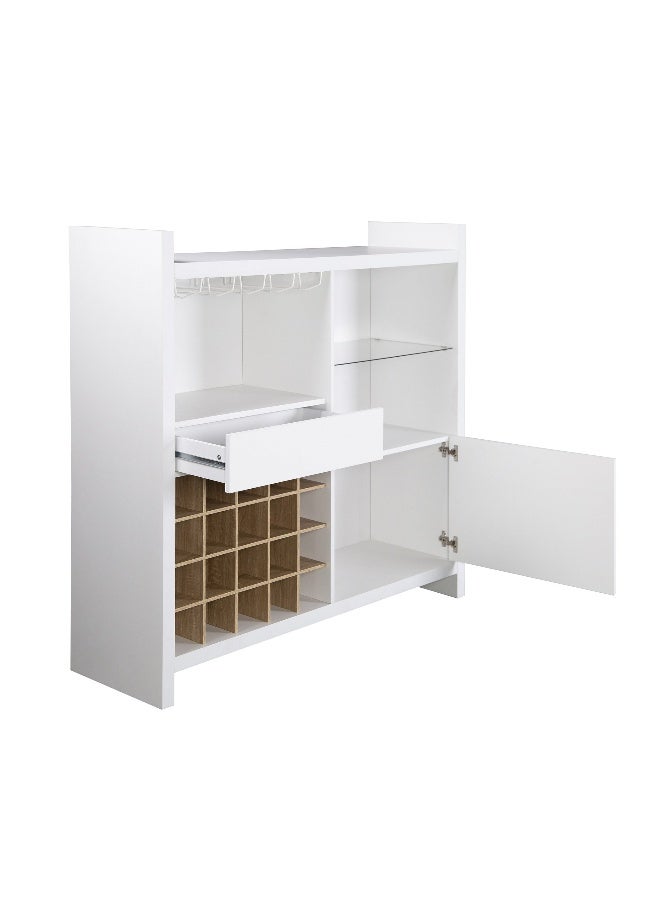 Pan Home Malacca Bar Cabinet With 1 Door - White  - Image 5