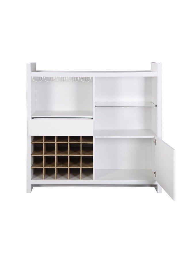 Pan Home Malacca Bar Cabinet With 1 Door - White  - Image 4