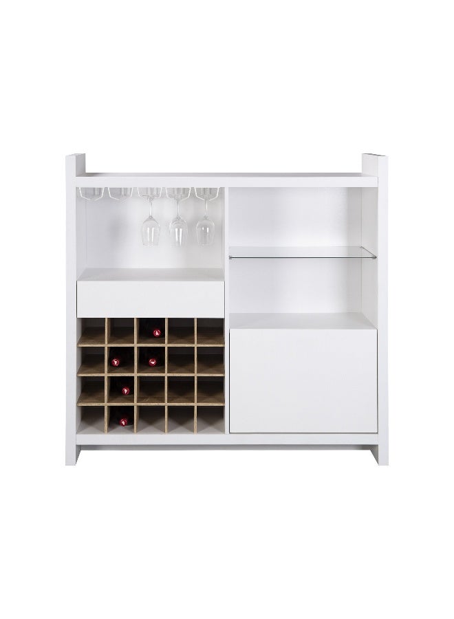 Pan Home Malacca Bar Cabinet With 1 Door - White  - Image 2