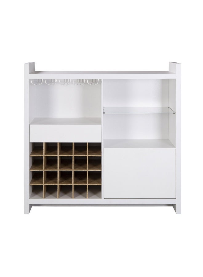 Pan Home Malacca Bar Cabinet With 1 Door - White  - Image 3