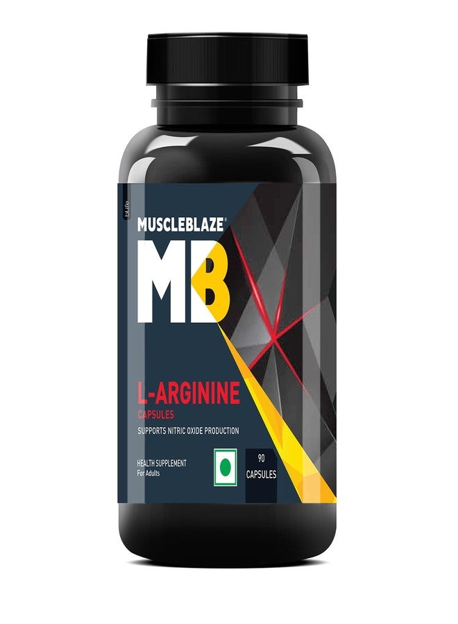 مسل بلايز مكمل غذائي MuscleBlaze L-Arginine (90 كبسولة) | يدعم إنتاج أكسيد النيتريك - Image 1