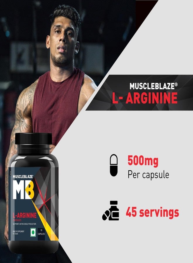 مسل بلايز مكمل غذائي MuscleBlaze L-Arginine (90 كبسولة) | يدعم إنتاج أكسيد النيتريك - Image 3