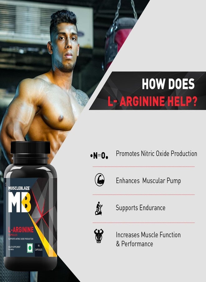 مسل بلايز مكمل غذائي MuscleBlaze L-Arginine (90 كبسولة) | يدعم إنتاج أكسيد النيتريك - Image 4