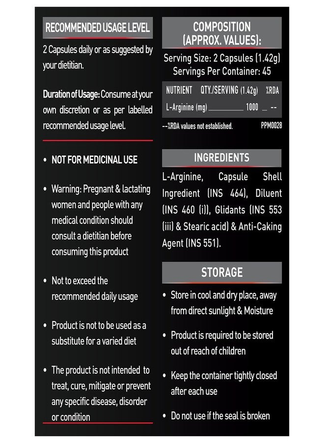 مسل بلايز مكمل غذائي MuscleBlaze L-Arginine (90 كبسولة) | يدعم إنتاج أكسيد النيتريك - Image 5