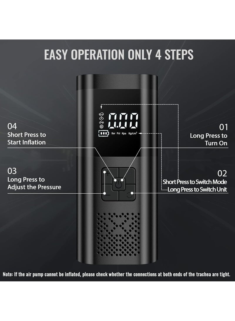 Air Compressor Tire Inflator Pump Car Portable 150 PSI Fast Inflation with LCD Dual Screen [Cordless & Strong Power] Electric Tire Pump for Car Tire For Car Bicycle Motorcycles Ball - Image 4