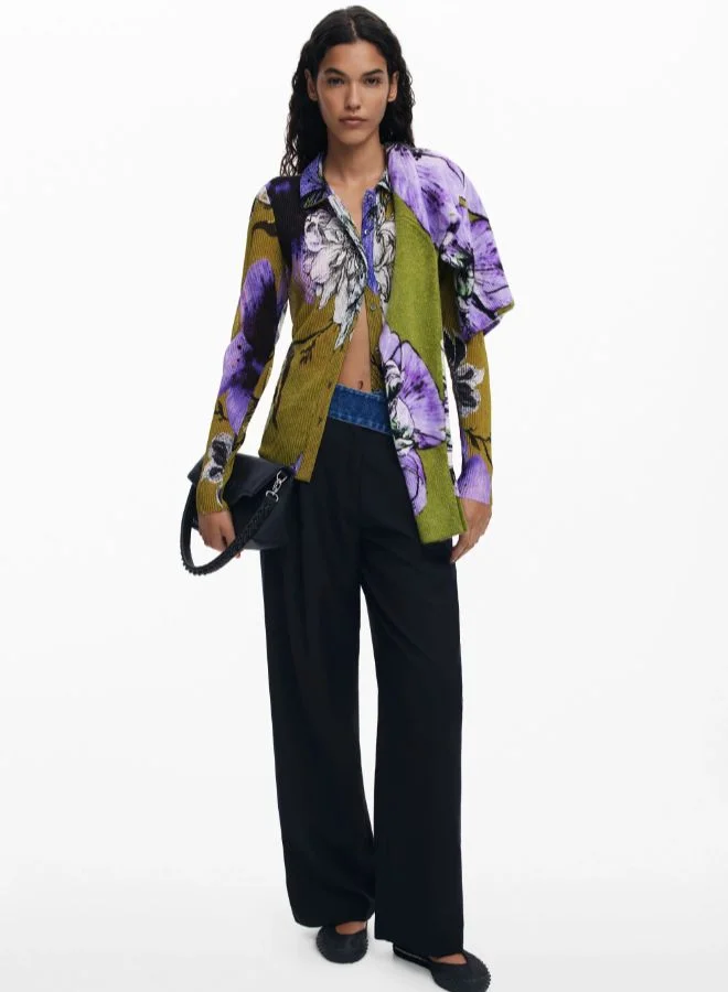 DESIGUAL Buttoned T-Shirt Designed By Mr. Christian Lacroix