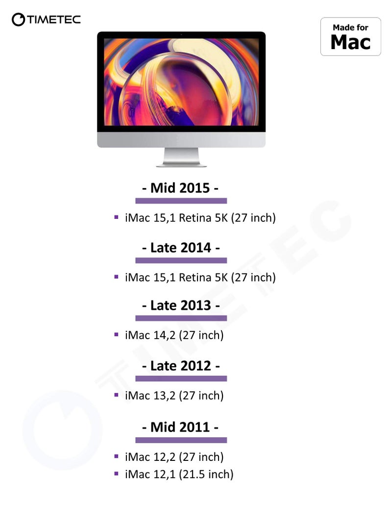 Timetec 32GB KIT(4x8GB) Compatible for Apple DDR3L 1600MHz PC3L-12800 CL11 for iMac (Mid 2011, Late 2012, Late 2013, Late 2014 Retina 5K, Mid 2015 Retina 5K) SODIMM Memory Module MAC RAM Upgrade - Image 3