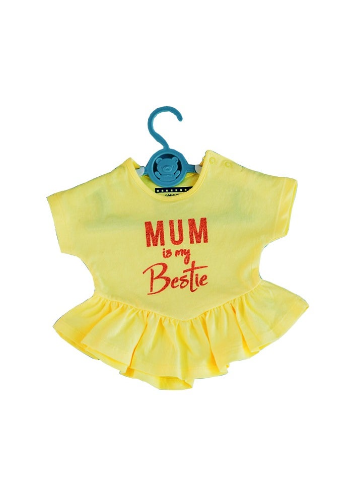WiNi BEE Girls Short Sleeve Glitter Printed Cotton Dress Newborn Baby Girls Clothes Baby Kid Little Girl Dress 0-24 Months  - Image 2