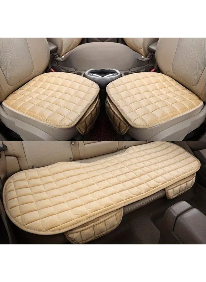 Beige Memory Foam Car Seat Cushion Non Slip Ergonomic Support Driver Seat - Image 1