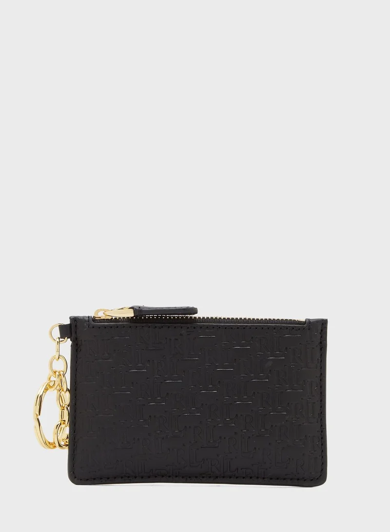 Lauren Ralph Lauren Monogram Zip Card Holder