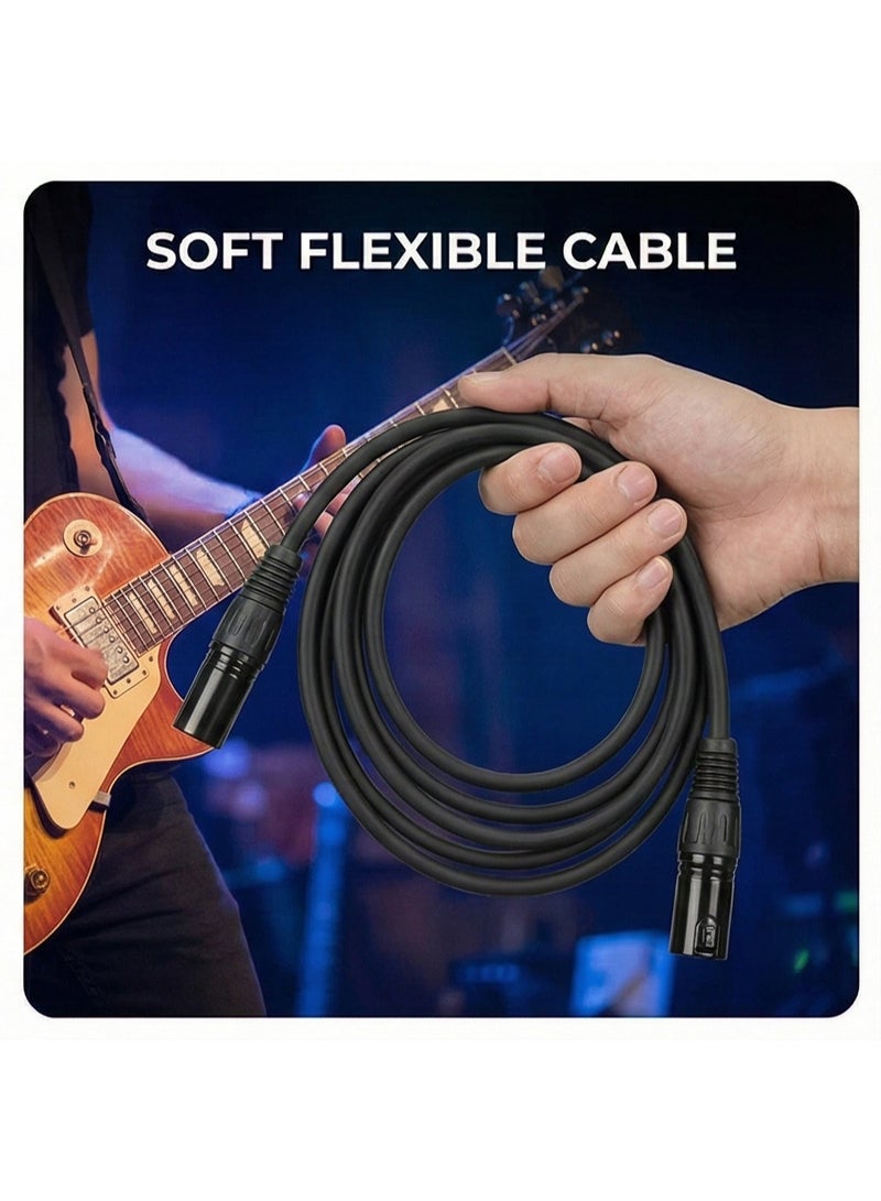 3M XLR Microphone Cable Male to Female – Clear Sound Quality, Stable Connection, Flexible & Durable Balanced Audio Cable for Studio, Mixer, Speakers - Image 5