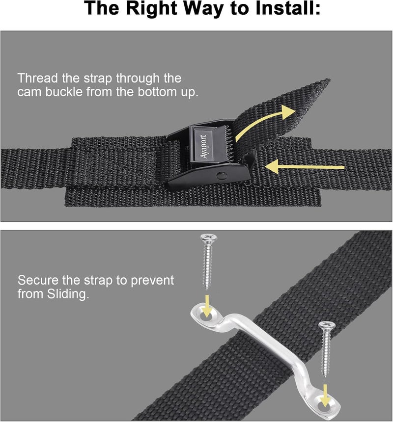 Ayaport Battery Tie Down Strap 48 inches 4 Pack Battery Box Hold Tie Down Kit, with Small Stainless Steel Bracket & Screws Used for RV Battery, Gas Fuel Tank, Accessories - Image 5