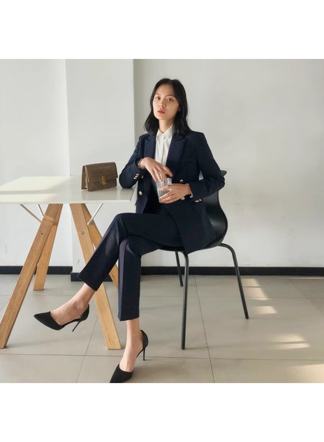 Lady Bird Bode Xiaoxiaohang Blue Professional Blazer For Women, Spring And Autumn Office Wear, Formal Attire For College Students, Elegant Interview Suit - Image 3