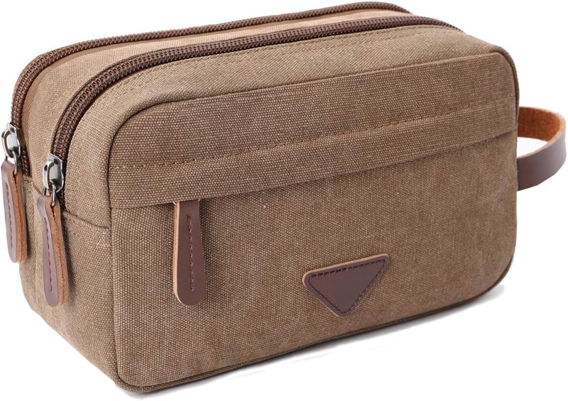 Mactso Men's Travel Toiletry Bag - Canvas & Leather Organizer - Image 1