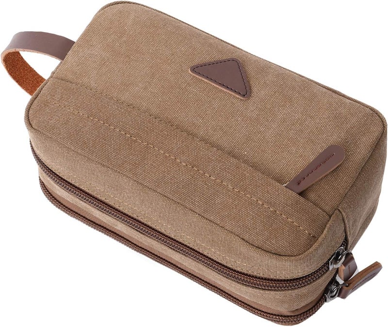 Mactso Men's Travel Toiletry Bag - Canvas & Leather Organizer - Image 2