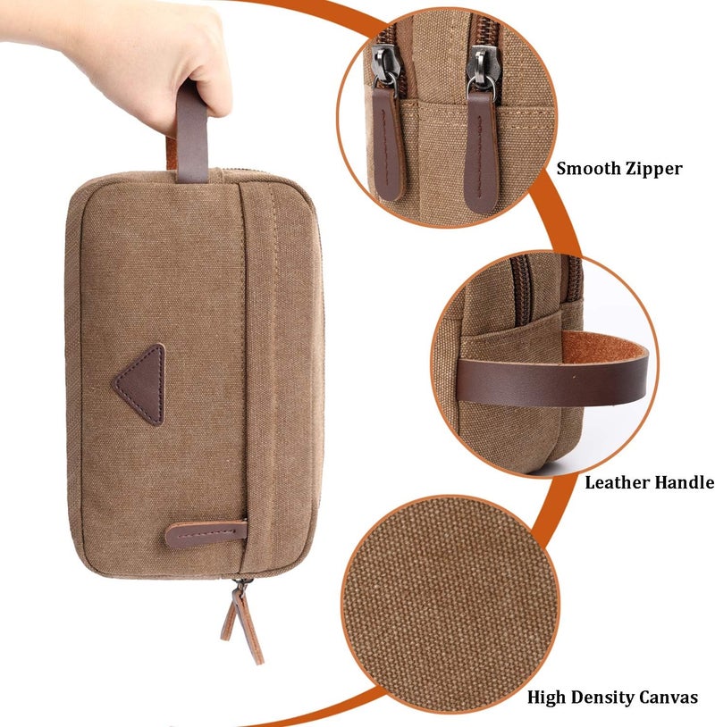 Mactso Men's Travel Toiletry Bag - Canvas & Leather Organizer - Image 5