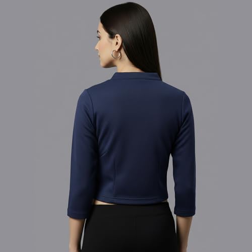 Amul Comfy Women's Kashmira V-Neck 3/4 Sleeve Blouse|Super Combed Cotton Rich Regular Fit Body Warmer Thermal Top | Soft, Breathable & Naturally Insulated Winter Thermal Undershirt Top - Image 2