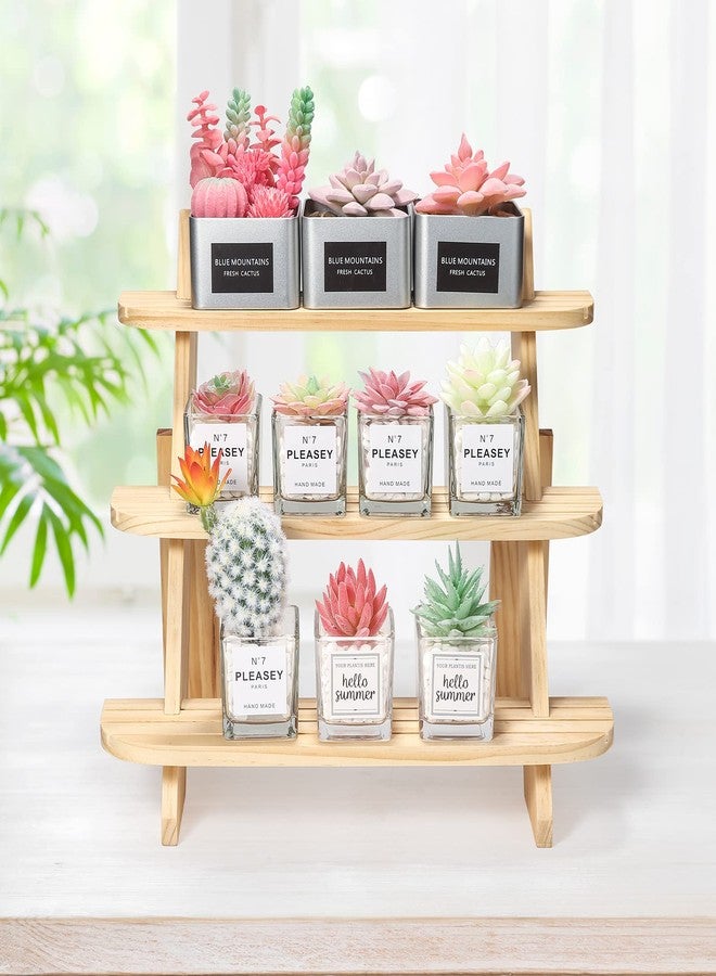 WHEARTED Wooden Display Riser,3 Tier Earring & Ring Holder Stands,Farmhouse Cupcake Stands ,Table Display Stand For Vendors,Organizer Showcase for Tabletop Shows and Home Using ,Wood Rustic Risers - Image 4