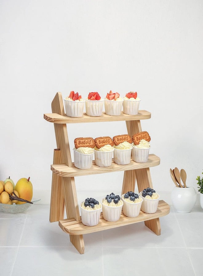 WHEARTED Wooden Display Riser,3 Tier Earring & Ring Holder Stands,Farmhouse Cupcake Stands ,Table Display Stand For Vendors,Organizer Showcase for Tabletop Shows and Home Using ,Wood Rustic Risers - Image 5